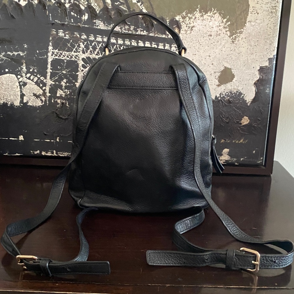 Authentic Kate Spade Black Pebbled Leather Backpack with Gold Hardware - Picture 3 of 8